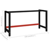  Za radni stol metalni 150 x 57 x 79 cm crno-crveni | shoptok.hr