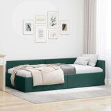 vidaXL Kutni okvir kreveta s uzglavljem Tamnozelena 90 x 190 cm | shoptok.hr