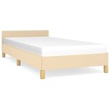 vidaXL Posteljni okvir z vzglavjem krem 90x200 cm blago, (20737917) Cene