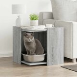  Kutija z mačji pijesak boja hrasta 53x53x51cm konstruirano drvo | shoptok.hr