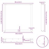  Noge za blagovaonski stol U-oblik 2 kom Crne 90 x (72-73) cm Čelik | shoptok.hr