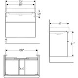 Geberit 500.353.JR.1 Smyle Square 73 x 47 cm omarica za umivalnik | Shoptok.si