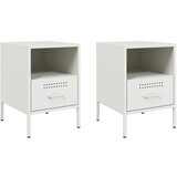 Furnova Nočna omarica 2 kosa bela 36x39x50,5 cm jeklo, (21927234) | Shoptok.si