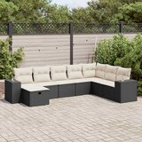 vidaXL 8-dijelni set vrtnih sofa od poliratana s jastucima crni | shoptok.hr