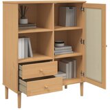  Visoka komoda SENJA smeđa izgled ratana 90x40x112 cm borovina | Eponuda.ba