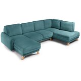 Bonami Selection Tirkizna sklopiva kutna garnitura od samta (s desnim kutom/u obliku slova "U") Tori – | shoptok.hr