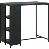 Barska miza s stojalom za shranjevanje črna 120x60x110 cm