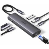 Ugreen 6-v-1 USB-C Hub (100 W PD vhod, 4K@30Hz HDMI) Cene