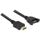 Delock HDMI podaljšek HDMI-A vtič\, HDMI-A vtičnica 1.00 m črna 85102 lahko se privije\, pozlačeni konektorji HDMI kabel, (20416499) | Shoptok.si