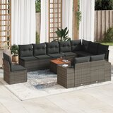  11-dijelni set vrtnih sofa od poliratana s jastucima sivi | shoptok.hr