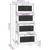  Komoda crna 40x30x90 cm masivna borovina i prirodni ratan | shoptok.hr