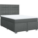 vidaXL Box spring postelja z vzmetnico temno siva 140x200 cm blago | Shoptok.si
