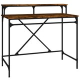 vidaXL Pisalna miza dimljen hrast 100x50x90cm inženirski les in železo, (20640491) | Shoptok.si