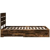  Krevetna konstrukcija s ladicama Dimljeni hrast 135 x 190 cm Smeđa 190 x 138 x 100 cm | Shoptok.si