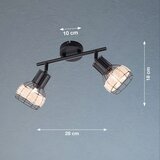 Fischer & Honsel Crna stropna svjetiljka s metalnim sjenilom/sa sjenilom od ratana 10x28 cm Straw – | shoptok.hr