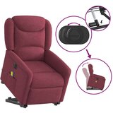 vidaXL Električni masažni naslonjač na podizanje od tkanine boja vina | shoptok.hr