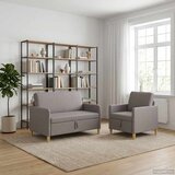  Set sofe s pohranom 2 pcs Sivosmeđa Poliester | Shoptok.si