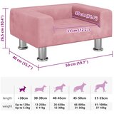 vidaXL Krevet za pse ružičasti 50x40x26,5 cm baršunasti | shoptok.hr