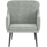  Fotelja svjetlosiva 63 x 76 x 80 cm baršunasta | shoptok.hr