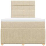  Krevet box spring s madracem krem 120 x 190 cm od tkanine Slike
