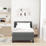 vidaXL Box Spring Bed z vzmetnico temno siva 80x200 cm Tkanina | Shoptok.si