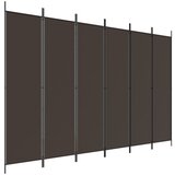 Maison Chic Paravan - Sobne pregrade 6-delni rjav 300x200 cm blago, (22111956) | Shoptok.si