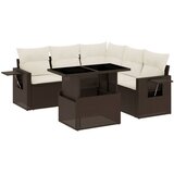  6-dijelni set vrtnih sofa od poliratana s jastucima smeđi | shoptok.hr