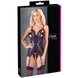Cottelli čipkasto sjajni otvoreni top i tange (crni) - M | shoptok.hr