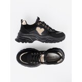 Shelvt Black sneakers with a decorative gold heart | shoptok.hr