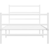  Metalni okvir kreveta s uzglavljem i podnožjem bijeli 100x190cm | Eponuda.com