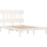  Okvir za krevet od masivnog drva bijeli 140 x 200 cm | shoptok.hr