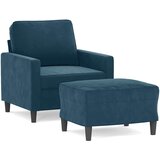  Fotelja s tabureom plava 60 cm baršunasta | shoptok.hr