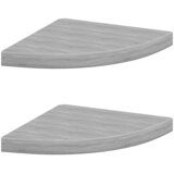  Kutne zidne police 2 kom siva boja betona 35 x 35 x 3,8 cm MDF | Eponuda.com
