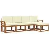  Set vanjskih sofa 5 kom. Prirodna i krem Smeđa 253 x 122,5 x 73 cm | shoptok.hr