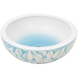Nadgradni umivaonik bijelo-plavi okrugli Φ 41 x 14 cm keramički | shoptok.hr