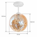 Brilagi LED Plafonski luster R GLASS 1xE27/60W/230V prečnik 17 cm bela/zadimljeno bež | Eponuda.com