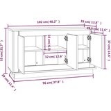  Komoda boja dimljenog hrasta 102x35x55 cm od konstruiranog drva | shoptok.hr