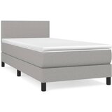  Okvir kreveta s oprugama i madrac svjetlosivi 90x200cm tkanina | shoptok.hr