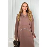 Kesi Insulated mocha hooded dress | Shoptok.si