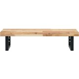  Zidna polica za Lavabo - Umivaonik od čelika i masivnog bagremovog drva Smeđa i crna 80 x 40 x 4 cm 1 Trapez | shoptok.hr