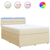 Krevet s oprugama i madracem krem 140 x 190 cm od tkanine | Eponuda.com
