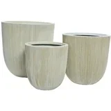 Plastična saksija Lennox/ set 3/1/ prljavo bela