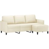  Trosjed s tabureom krem 180 cm od umjetne kože | shoptok.hr