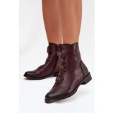 Boto Insulated women's ankle boots with flat heel and decorative flowers Bordeaux Pravienne | shoptok.hr