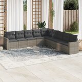 vidaXL 9-dijelni set vrtnih sofa od poliratana s jastucima sivi Cijene