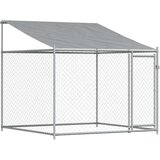  Kavez za pse s krovom i vratima sivi 12x2x2 m pocinčani čelik | shoptok.hr