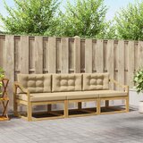  Set vanjskih sofa s jastukom 3 pcs Bijela i bež Poliester | Eponuda.com
