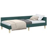 vidaXL Kotna postelja Drugo z vzglavjem Temno zelena 90 x 190 cm | Shoptok.si