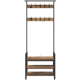 vidaXL Vješalica za kapute s policom Staro drvo 75 x 34 x 184 cm | shoptok.hr