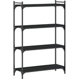  Regal za knjige s 4 razine crni 80x30x120 cm konstruirano drvo | shoptok.hr